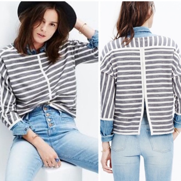 Madewell sweater size SMALL blue and gray - Picture 3 of 9